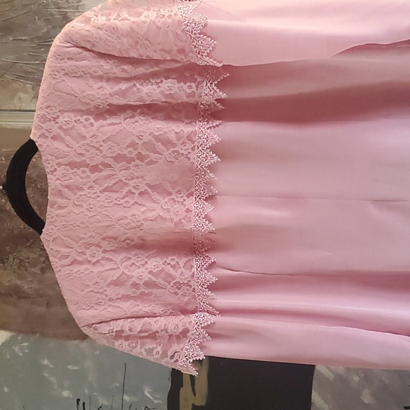 VINTAGE Homemade Pink Blazer with Attached Decorative Lace Shawl L - Picture 3 of 9